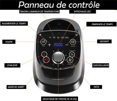 Panneau de contrôle du Power Cook