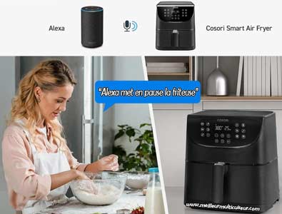 Cosori Smart friteuse sans huile compatible assistant vocal