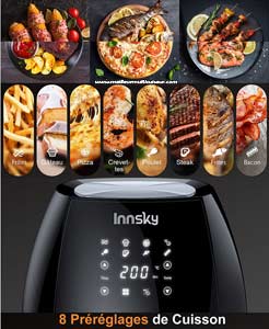 8 menus de cuisson sur InnSky 5,5 litres XL