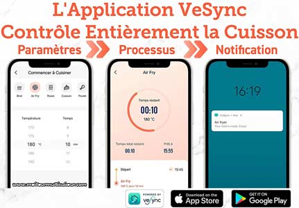 Cosori WIFI Dual Blaze application Vesync contrôle à distance