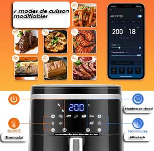 Aigostar Smart Cube Wifi 7 menus de cuisson personnalisables