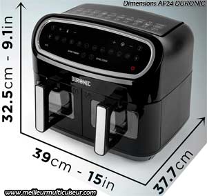 Dimensions de la friteuse sans huile AF24 Duronic