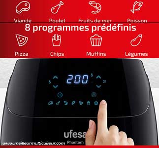 8 modes de cuisson auto sur Ufesa AF5000 WIFI