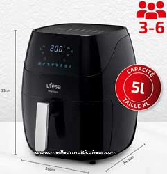 Dimensions de l'airfryer Ufesa AF5000 wifi Phantom