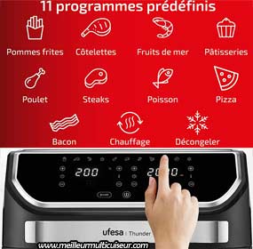 Airfryer Ufesa Thunder 11 menus de cuisson