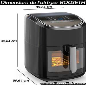 Dimensions de la friteuse sans huile Bogseth KDF-599D-2 de la marque Euary