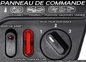 Panneau de commande avec thermostat du Tefal Ultra Compact Grill Classic