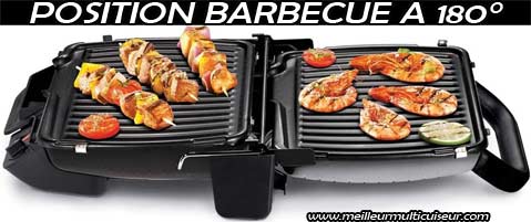 Tefal Ultra Compact Grill GC305012 position barbecue à 180°