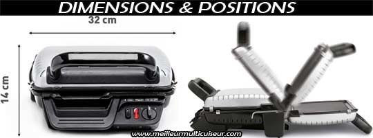 Dimensions du Tefal Ultra Compact Grill Health Classic GC305012