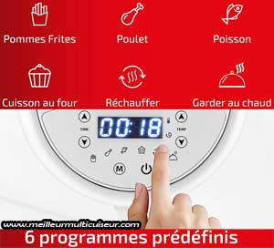 6 modes de cuisson de la friteuse sans huile Twist UFESA