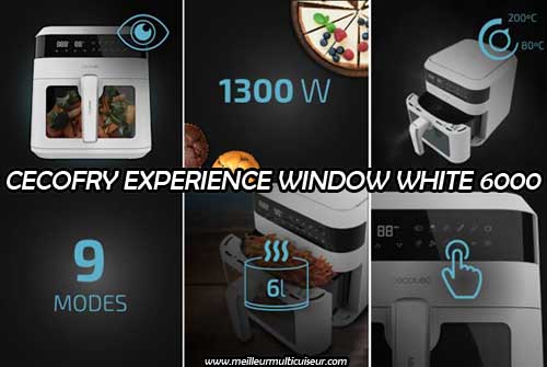 Avis sur la friteuse sans huile CECOTEC modèle Cecofry Experience Window White 6000 ref 04998