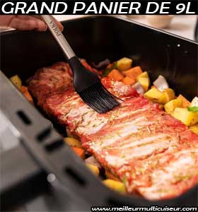 Grand panier de 9 litres sur l'airfryer Cecofry Dual 9000 CECOTEC