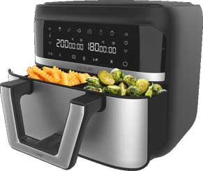 Infos techniques sur la friteuse sans huile Cecofry Dual 9000 CECOTEC