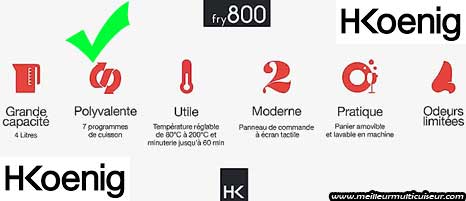 Avantages et inconvénients de la friteuse sans huile Fry800 de H.KOENIG