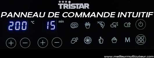 Panneau de commande intuitif sur l'air fryer Tristar modèle FR-9037