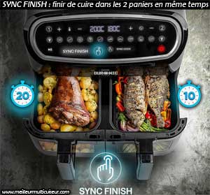 Fonction SYNC FINISH sur l'air fryer Dual Zone AF34 Duronic