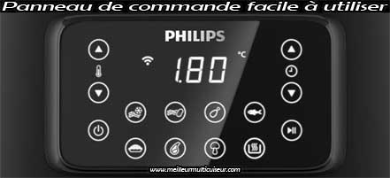 Panneau de contrôle facile à utiliser sur l'air fryer Wifi Philips HD9285/90