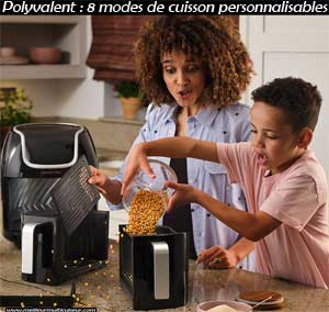 8 modes de cuisson personnalisables sur la friteuse sans huile Russell Hobbs Satisfry Snappi