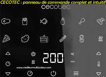 Panneau de commande intuitif sur Cecofry Bombastik airfryer CECOTEC