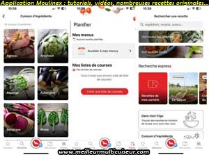 Application de recettes Moulinex pour Cookeo bleu et autres...