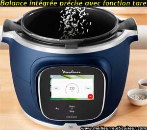 Balance précise intégrée à Cookeo Touch Pro bleu