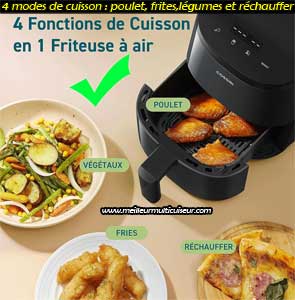 4 modes de cuisson sur la friteuse sans huile Cosori Lite 2 litres