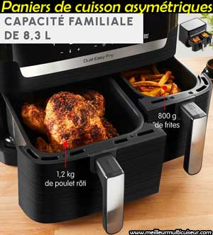 Dual Easy Fry EZ901820 Moulinex Double Panier Asymetrique