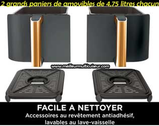 2 paniers de 4,75 litres chacun sur Foodi Max AF400EUCP de la marque NINJA