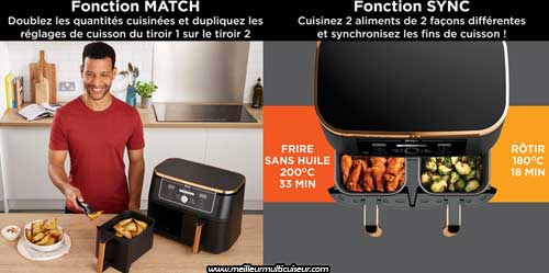 Fonction Sync et fonction Match sur Ninja Foodi Max AF400EUCP édition exclusive cuivre