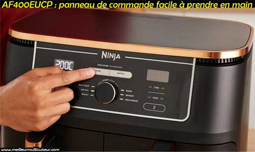 Panneau de commande intuitif sur l'airfryer Dual Zone Ninja Foodi Max édition cuivre exclusive