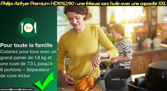 Premium Airfryer XXL 7,3L, 13-en-1, jusqu'à 6 portions HD9650/90