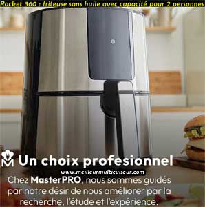 Friteuse sans huile pour 2 personnes MasterPro Rocket 360 Inox 3,6 litres