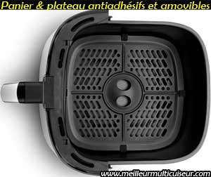 Panier de cuisson et plateau antiadhésifs et amovibles