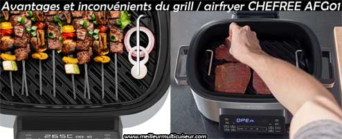 Avantages et inconvénients de la friteuse à air chaud et grill Chefree modèle AFG01