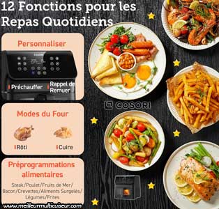 12 fonctionnalités de cuisson sur Cosori Air Fryer 6,2L