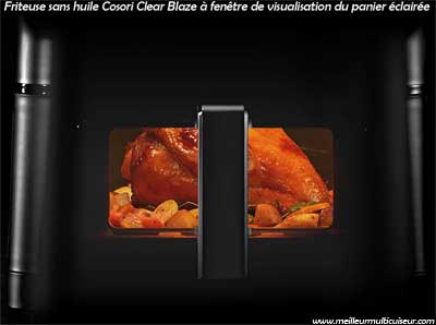 Fenêtre visible éclairée sur l'airfryer Cosori Clear Blaze