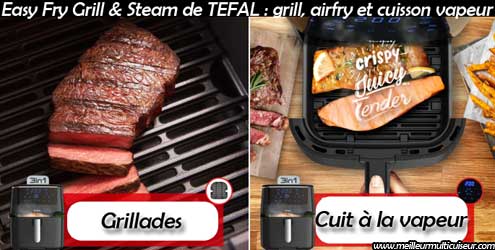 Modes de cuisson Tefal FW2018 airfryer grill et cuiseur vapeur