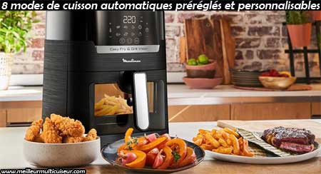 8 modes de cuisson automatiques & personnalisables sur Easy Fry & Grill Vision de Moulinex