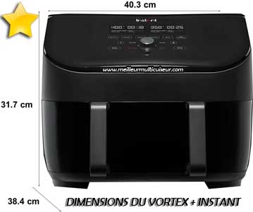 Dimensions friteuse sans huile Vortex VersaZone Instant 140-1151-01-EU Plus