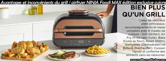 Avantages et inconvénients du grill / airfryer MAX Foodi Ninja AG551EUCP série limitée cuivre