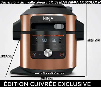Dimensions du multicuiseur Ninja MAX OL650EUCP de la gamme Foodi