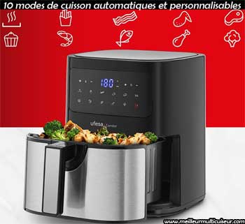 10 modes de cuisson sur l'airfryer Ufesa Condor en Inox