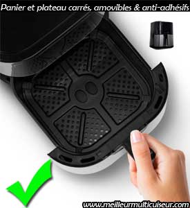 Panier anti-adhésif et amovible sur Ufesa airfryer Condor couleur inox