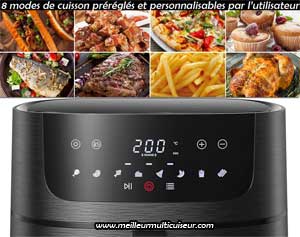 8 modes de cuisson automatiques de la friteuse à air AOSFGE