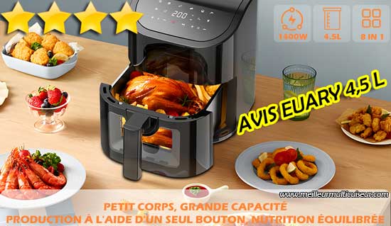 Avis sur les avantages et les inconvénients de la friteuse sans huile Euary modèle 4,5 litres