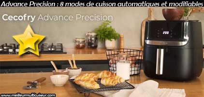 8 modes de cuisson sur la friteuse sans huile Advance Precision 03214 gamme Cecofry du fabricant CECOTEC