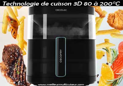 Technologie de cuisson 3D sur l'air fryer DuoHeat Cecotec 6000