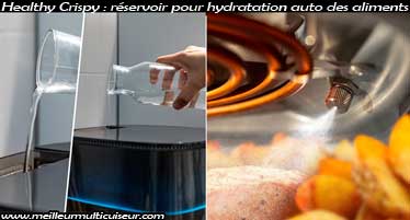 Système Healthy Crispy : hydratation automatique sur Cecofry Neon 5000
