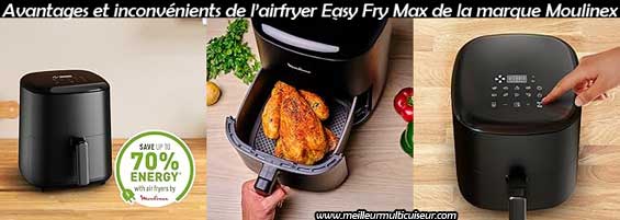 Avantages et inconvénients de la friteuse ans huile Moulinex Max XL de la gamme Easy Fry