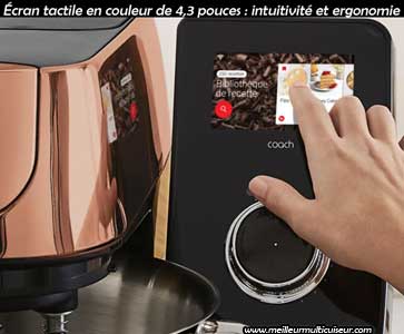 Écran tactile couleur sur le robot pâtissier Moulinex i-coach